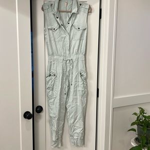 Free people soft, light blue jumpsuit